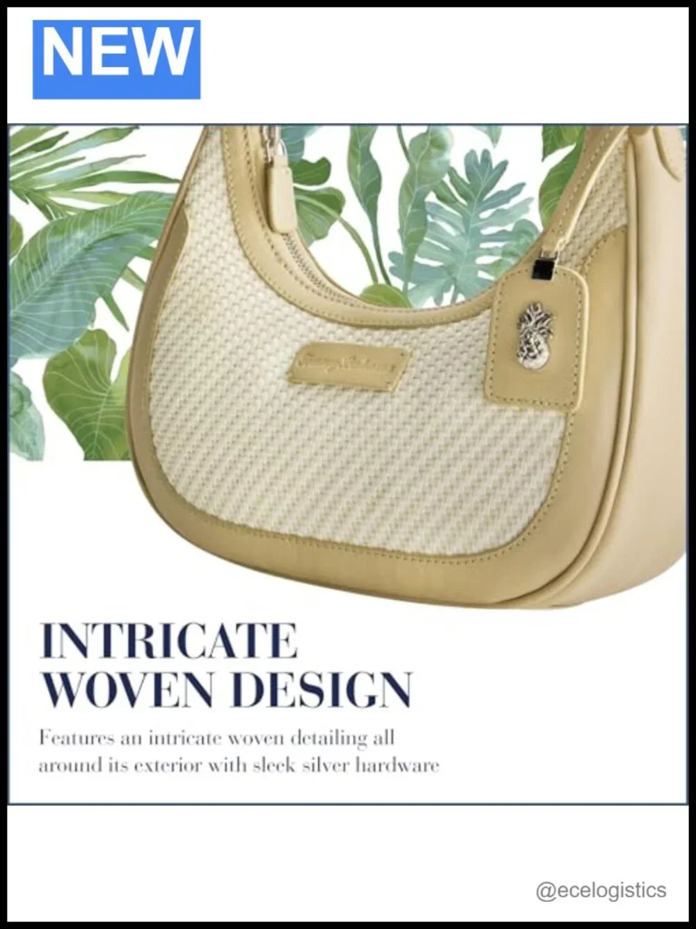 Woven Hobo Bag with Silver Hardware, Polyurethane Cotton Shoulder Purse